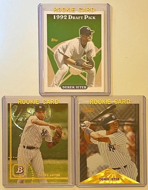 Lot of 3 DEREK JETER Rookie Baseball Cards (1 of 2)