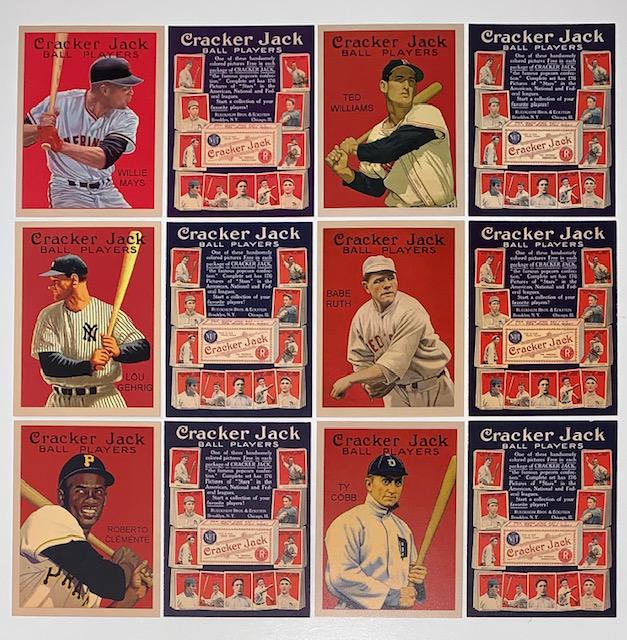 Lot of 6 Cracker Jack Promo Advertising Baseball Cards: These are Promotional Advertising Cards - We Do Not know the Age or the Maker of the Cards - Sold AS-IS