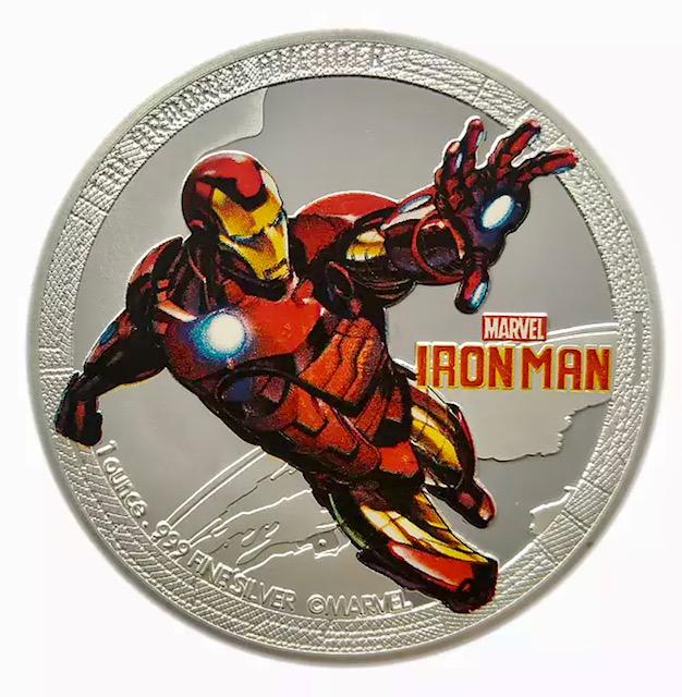 Marvel Comics Avengers IRON MAN 1oz Clad Silver Coin: Marvel Comics THE AVENGERS - Encapsulated - These are Novelty Collector Items and Do Not Carry any Precious Metal Value â€“ They are Plated/Clad Silver Coins