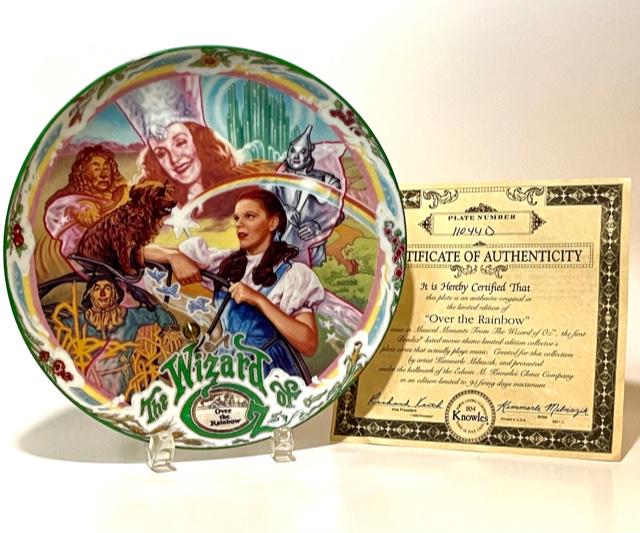 WIZARD of OZ Porcelain Music Box Decorative Plate w/COA (1 of 2)