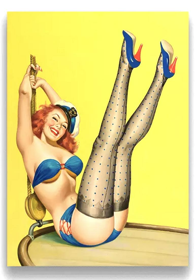 PETER DRIBEN Risque Pinup Girl Art on Canvas 14 x 20: Canvas Art Print Measures Approximately 14 x 20 / Does Not come Framed / Shipped in a Mailing Tube