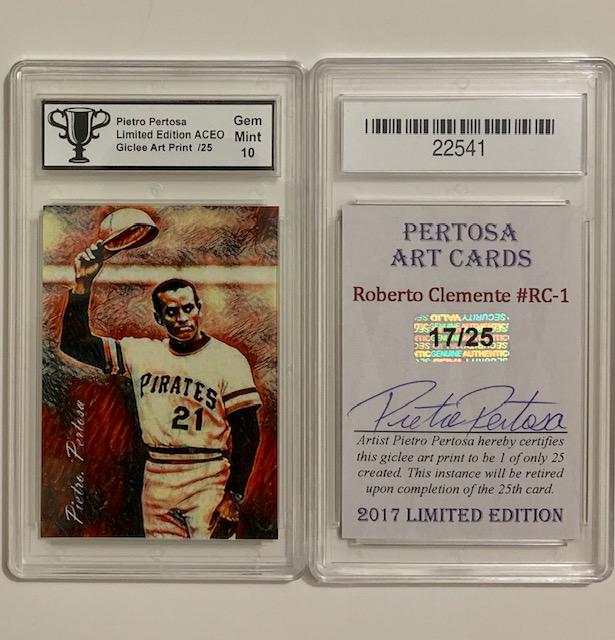 1 of 25 ROBERTO CLEMENTE Signed by Artist Baseball Card (1 of 1)