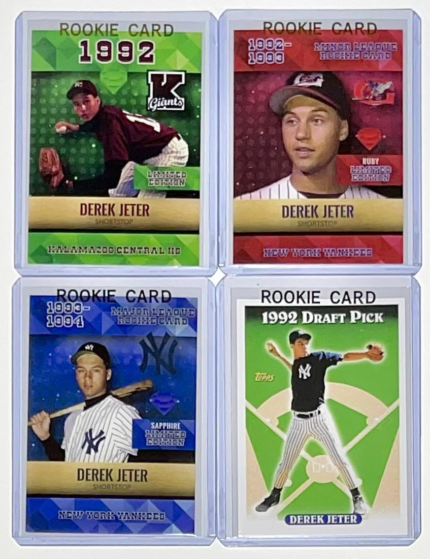 Lot of 4 DEREK JETER Rookie Baseball Cards (1 of 2)