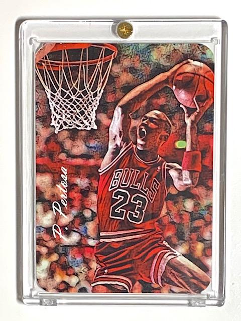 Rare MICHAEL JORDAN Artist Signed Sample Art Card (1 of 2)