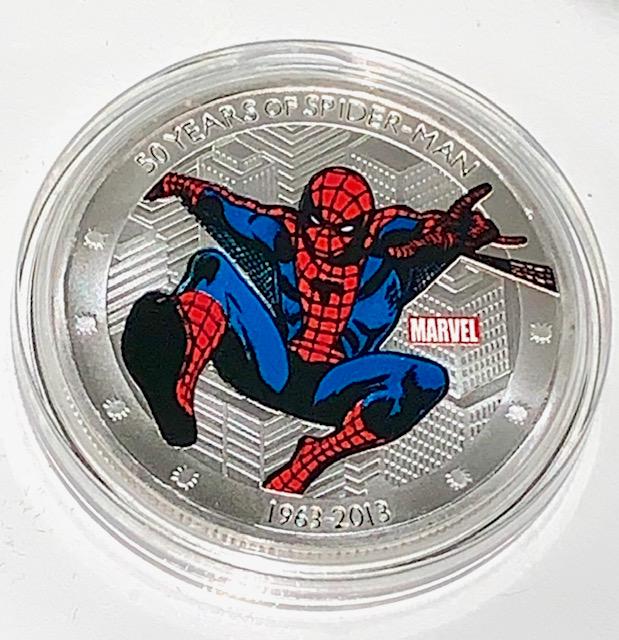 Marvel Comics SPIDER MAN 1oz Clad Silver Coin (1 of 3)