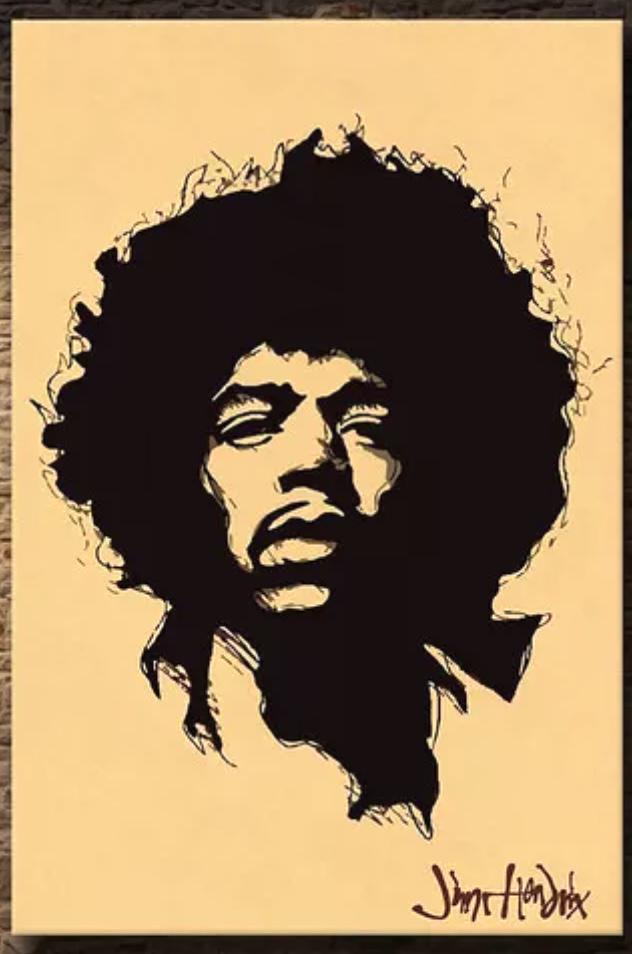JIMI HENDRIX Art on Canvas 16 x 24: This is an Art Print on Canvas with Vivid Colors and Measures 16 x 24 â€“ Mailed in a Shipping Tube
