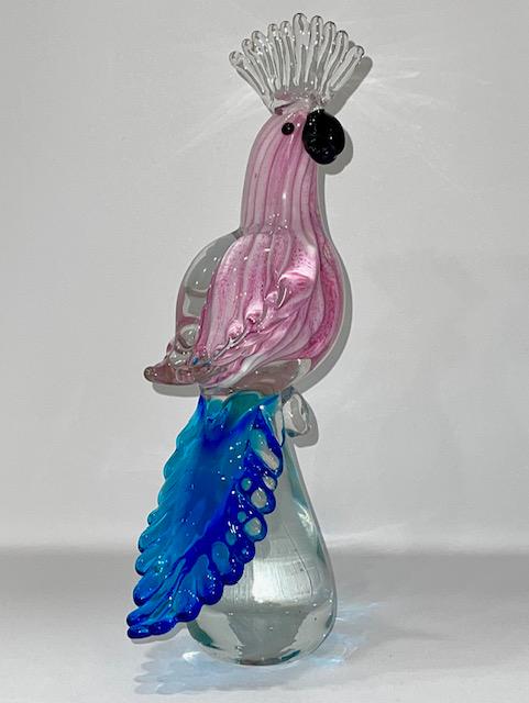 Large Multi-Colored MURANO Art Glass Cockatoo Parrot (1 of 5)