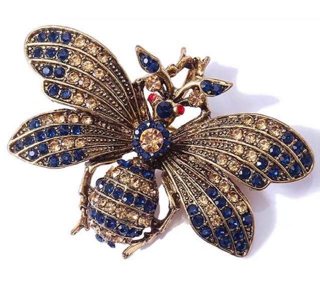 Morkopela Rhinestone Bee Brooch in the Style of FABERGE (1 of 1)