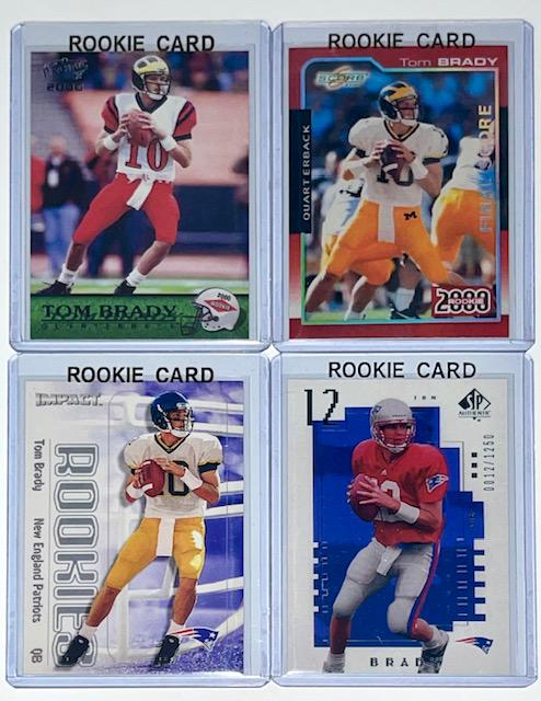 Lot of 4 TOM BRADY Rookie RP Football Cards / C (1 of 2)