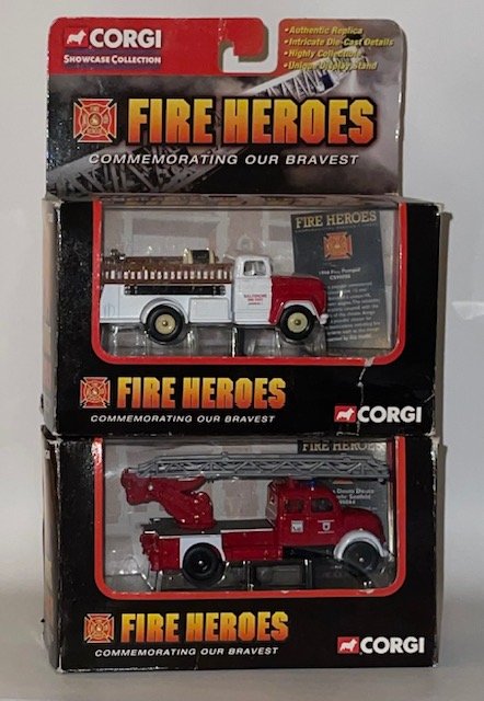 Lot of 2 CORGI Toys Fire Heroes Antique Firetrucks (1 of 1)