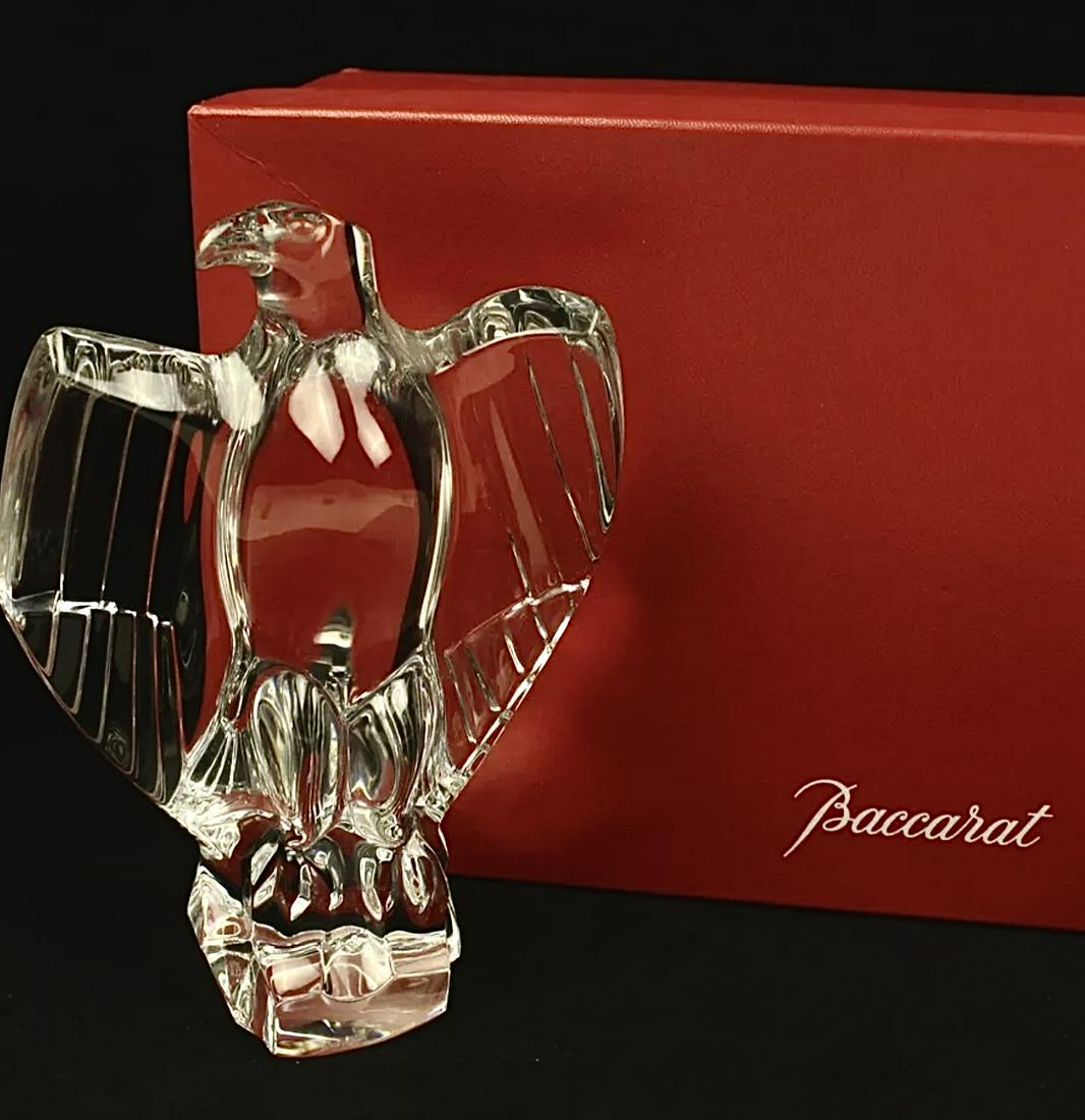 Retired BACCARAT France Crystal Falcon-Hawk Statue (1 of 4)