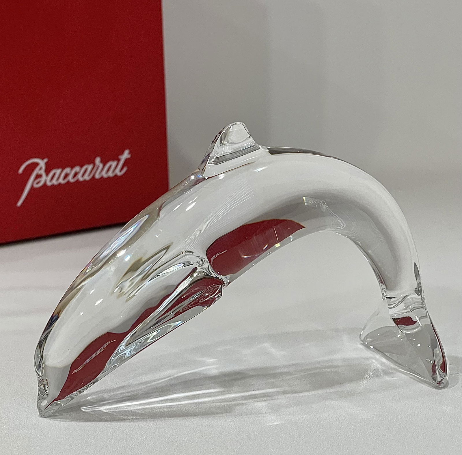 Retired BACCARAT France Crystal DOLPHIN Statue (1 of 4)