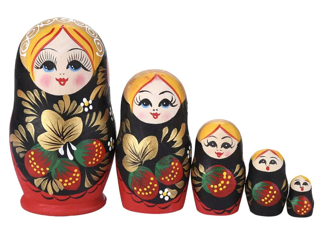 5pc Hand Painted Russian Matryoshka Nesting Dolls (1 of 1)