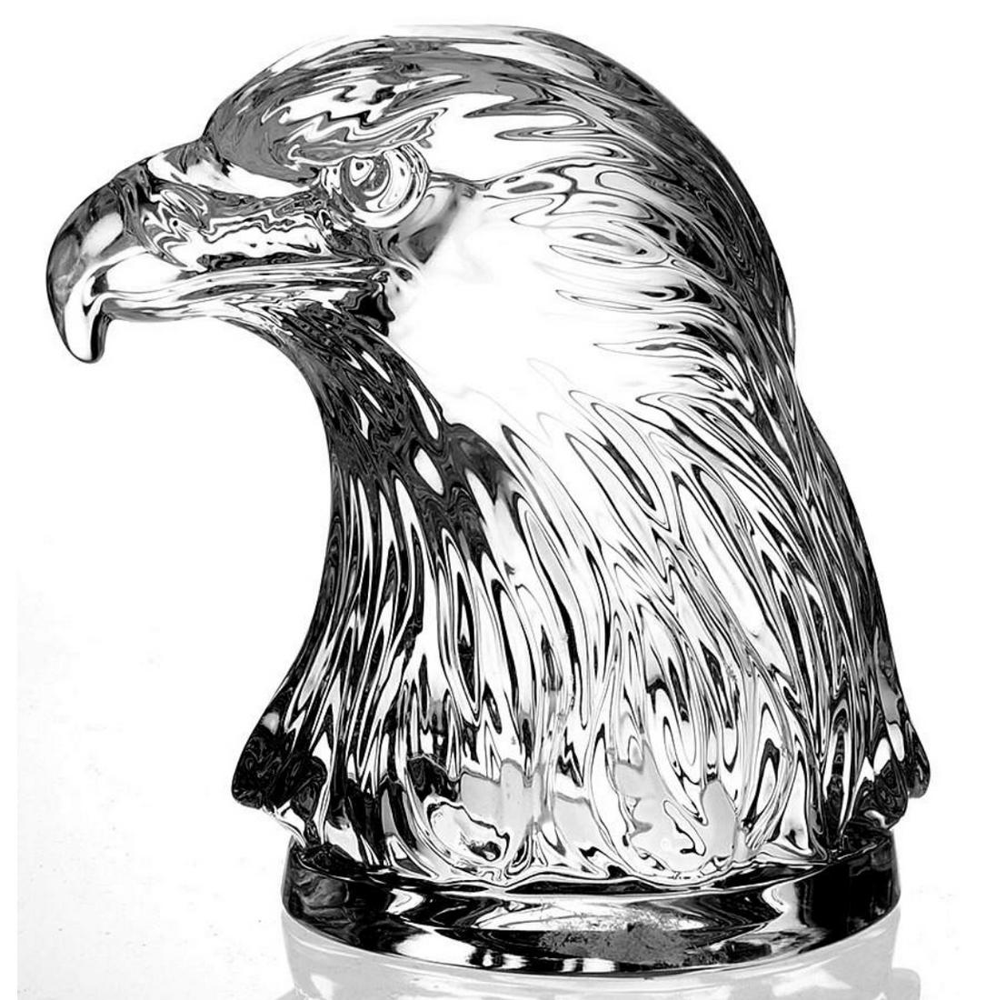 X-RARE Etched Signed DaVinci Italian Crystal BALD EAGLE (1 of 2)