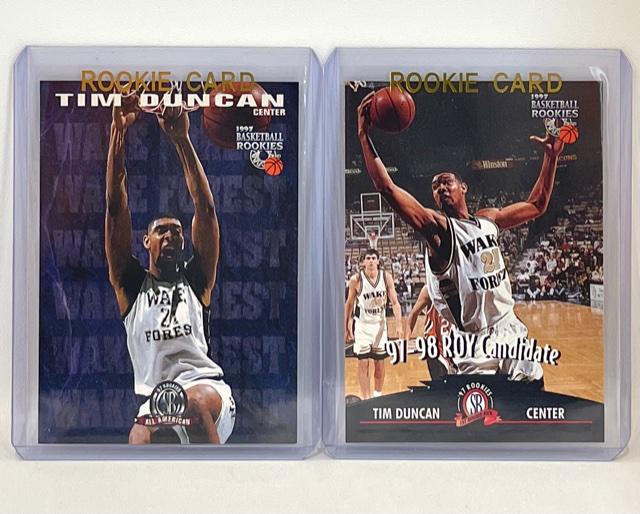 Lot of 2 TIM DUNCAN Rookie Basketball Cards - B (1 of 1)