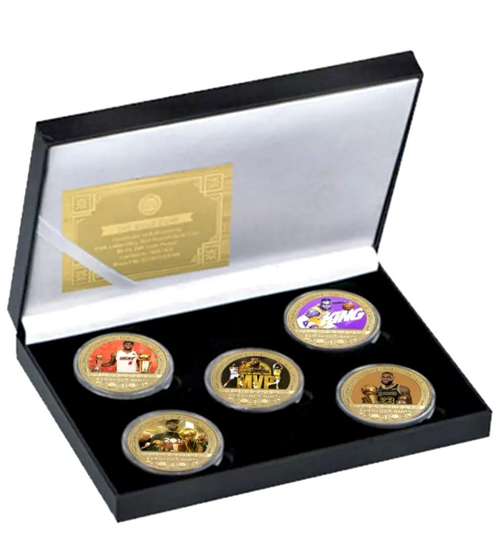 LEBRON JAMES Gold Clad Coin Collection with Box & COA (1 of 4)