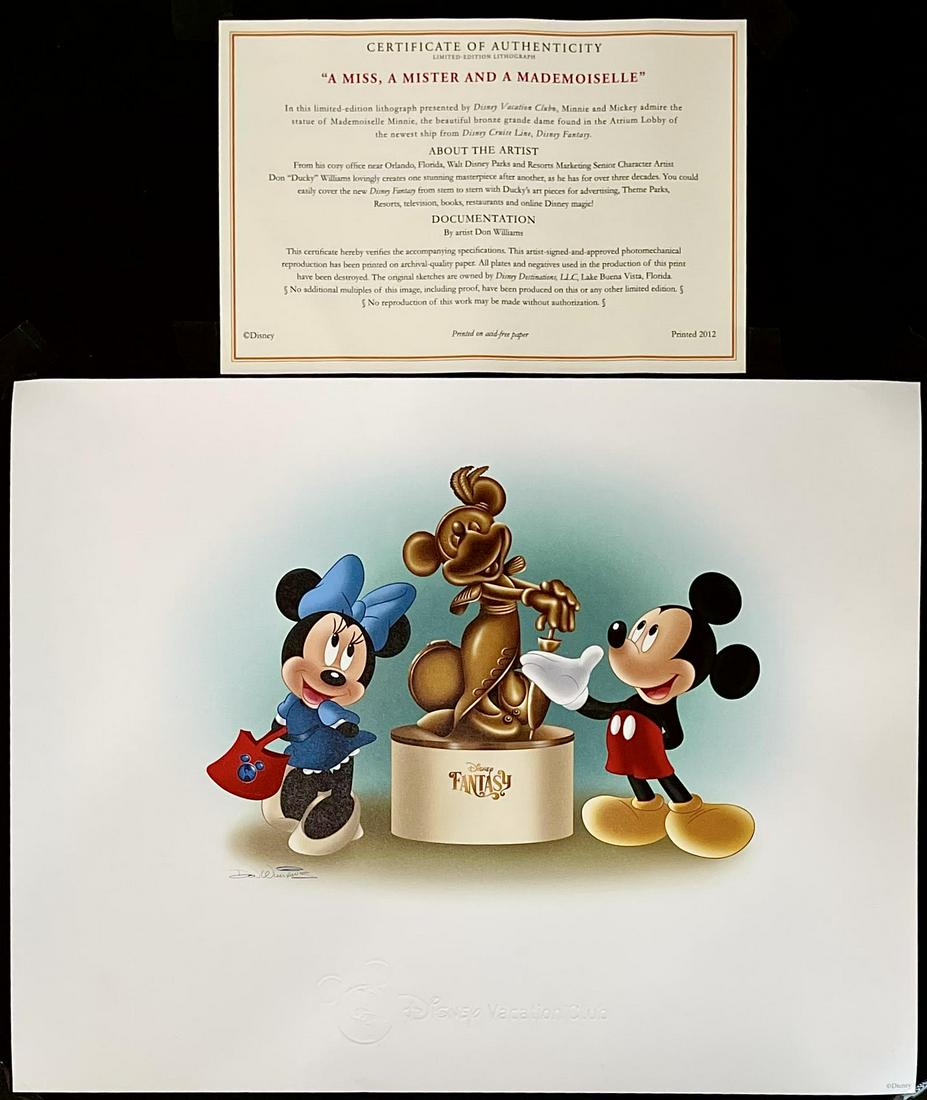 Rare MICKEY & MINNIE MOUSE Don Williams Lithograph (1 of 1)