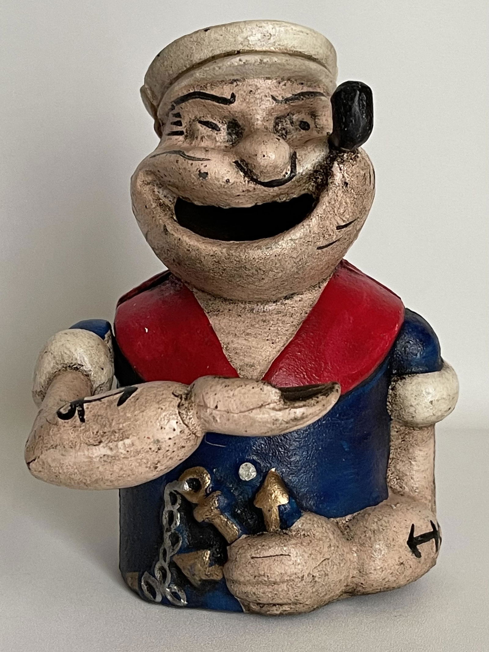 Vintage Cast Iron Toy POPEYE Mechanical Coin Bank (1 of 4)