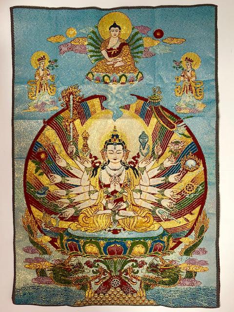 Chinese 1000 Arm Goddess Hand Embroidered Tapestry (1 of 1)