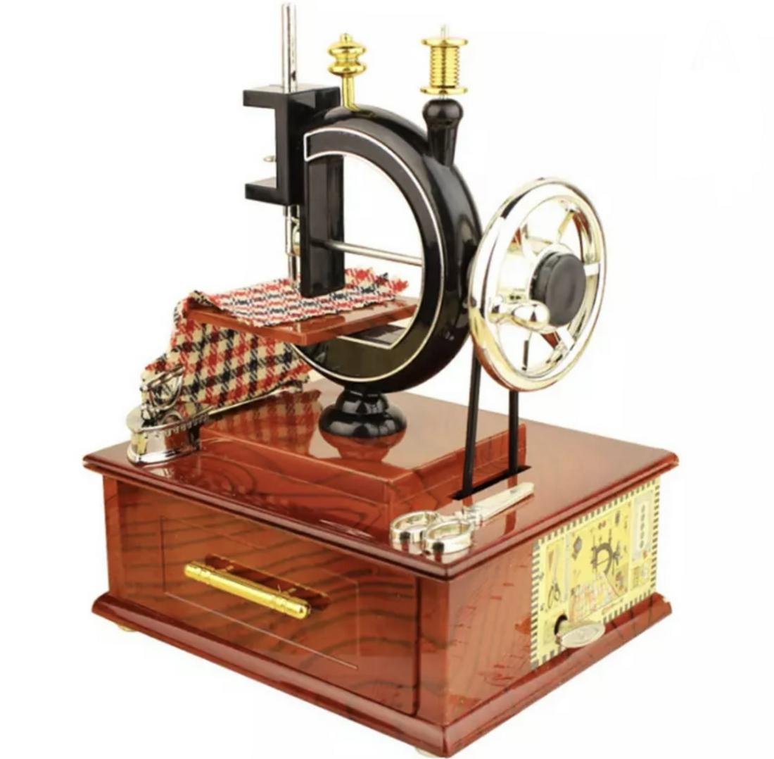 Beautiful Antique style Sewing Machine Working Music Box (1 of 3)