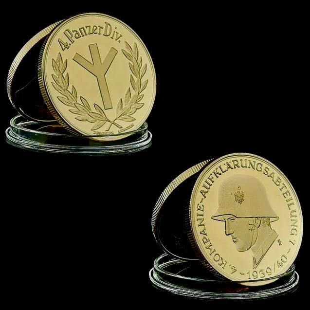 WW2 German Aufklarungsabteilung Soldier Gold Clad Coin: Encapsulated â€“ This is a Novelty Gold Plated Bar containing No Precious Metals â€“ This should not be purchased as an investment â€“ It is simply a collectible novelty item