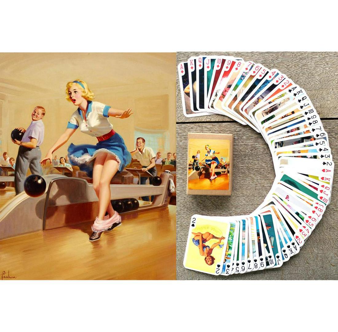 ART FRAHM Risque Pinup Girl Art Playing Cards Deck: This is a Rare Full Deck of Playing Cards that has never been played with / It depicts the art of world renowned pin-up girl Artist ART FRAHM / Multiple Photos Posted