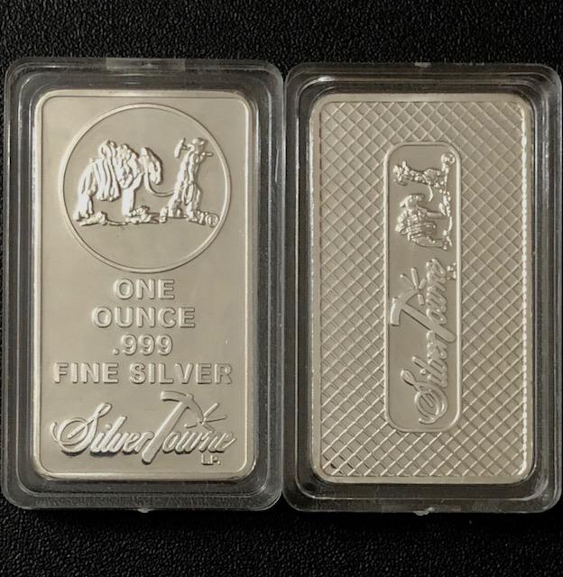 1 Troy Ounce SILVER TOWNE Clad Silver Bar: Encapsulated â€“ This is a Novelty Silver Clad/Plated Bar containing No Precious Metals â€“ This should not be purchased as an investment â€“ It is simply a collectible novelty item