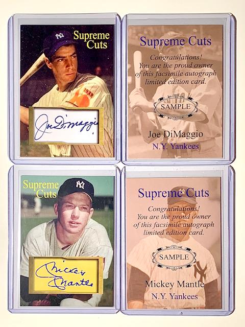 Mantle & DiMaggio Pre-Production Sample Baseball Cards (1 of 1)