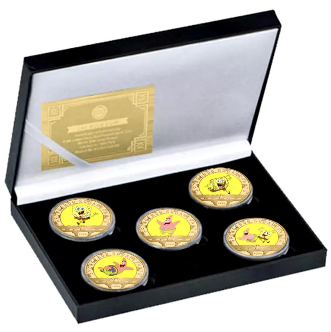 SpongeBob SquarePants Clad Gold Coins Boxed Set w/COA: Hard to Find / Multiple Photos Posted