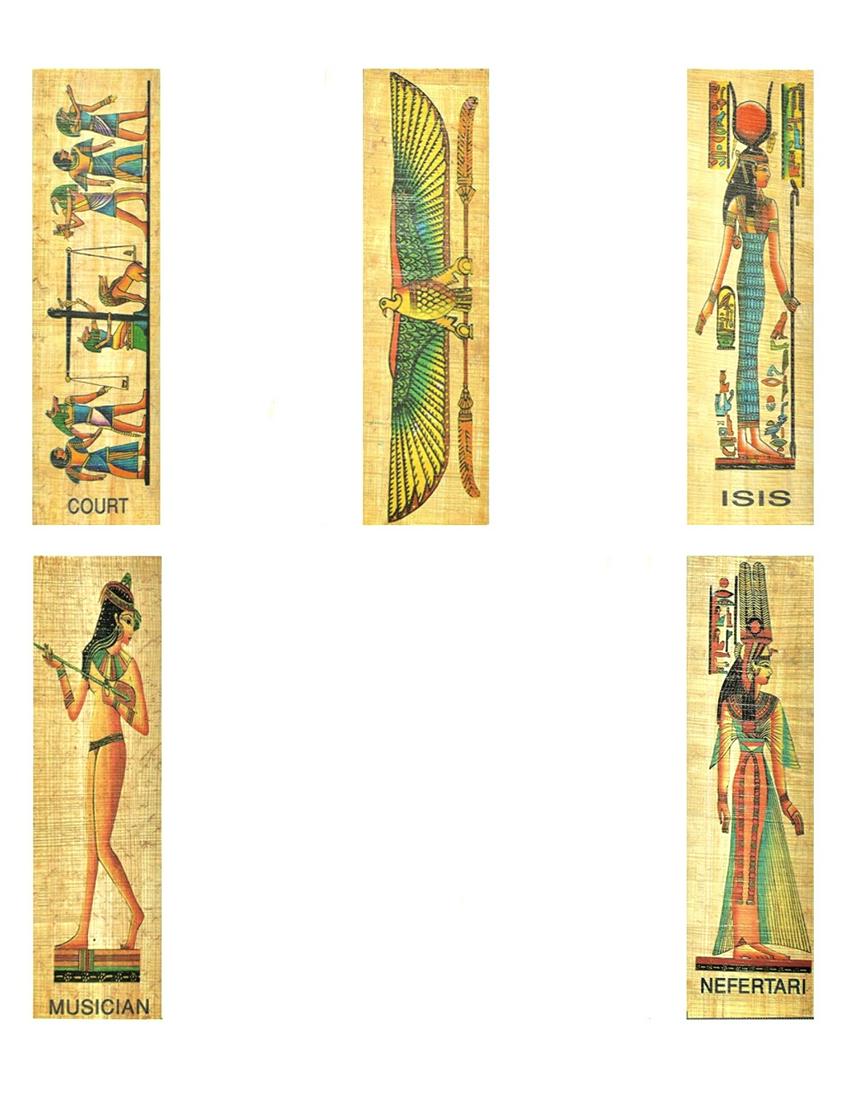 Lot of 5 Authentic Made in Egypt Egyptian Papyrus Art (1 of 1)