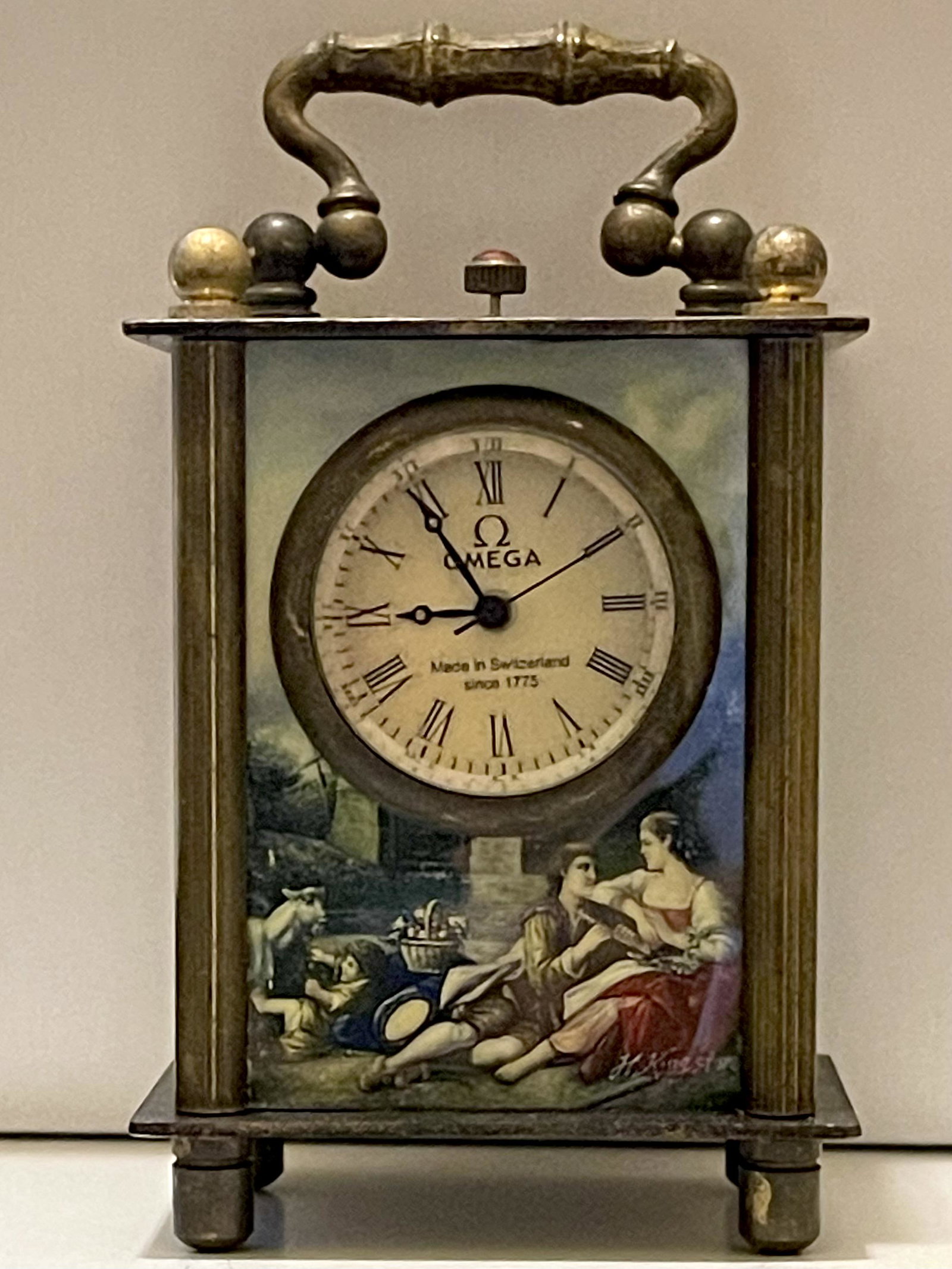 Signed OMEGA Swiss Made Mini Carriage Clock (1 of 4)