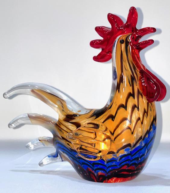 Heavy Multi-Colored MURANO Art Glass ROOSTER (1 of 4)