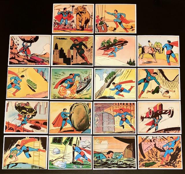 Lot of 18 Superman Gum RP 1940 Trading Cards Group A: Group A / Lot of 18 in Beautiful Condition / These Cards are Limited Edition REPRINTS from 1984