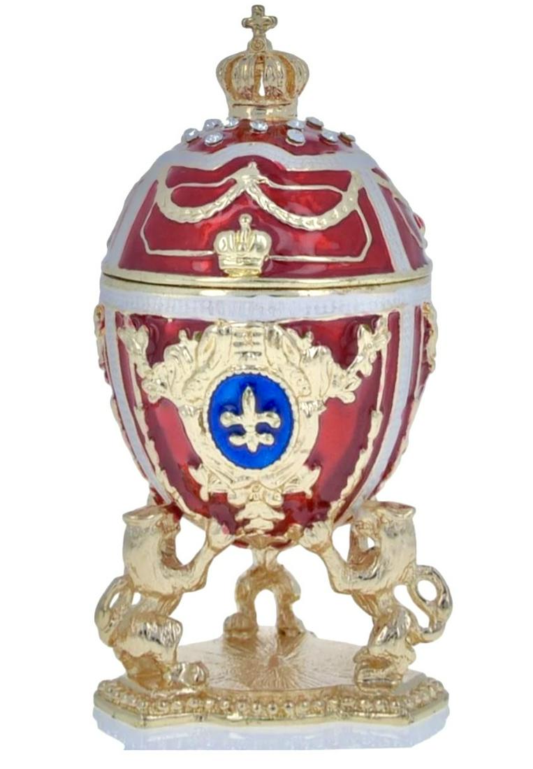 Faberge Inspired Russian Enameled Royal Crown Egg (1 of 2)