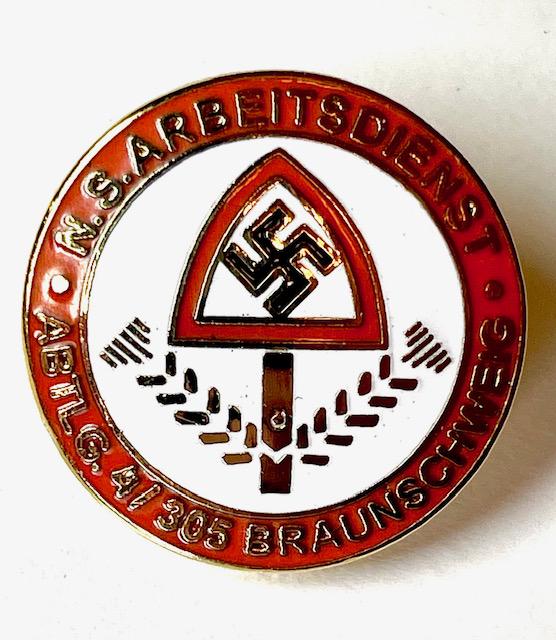 WW2 Nazi Germany Arbeits Dienst Uniform Lapel Pin: Multiple Photos Posted - This item came from an Estate Sale Liquidation / The Previous Owners Claimed they were Surplus items but We do not know for sure therefore they are being Sold as Reproductions