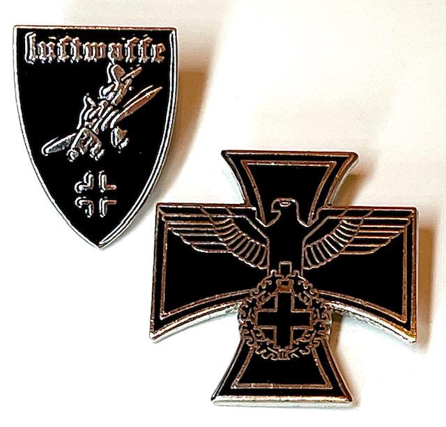 Lot of 2 WW2 Nazi Germany Enameled Service Pins: Lot of 2 / Multiple Photos Posted / We Do Not Know for Sure whether or Not these are Period Original Pieces therefore Both are being Sold as Possible Re-Strike and or Reproductions and SOLD AS-IS