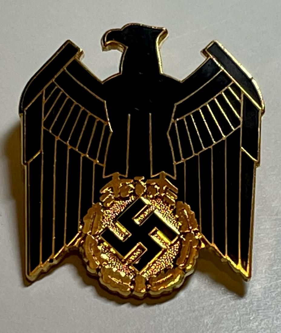 WW2 Nazi German Eagle & Swastika Uniform Lapel Pin: Multiple Photos Posted - This item came from an Estate Sale Liquidation / The Previous Owners Claimed they were Surplus items but We do not know for sure therefore they are being Sold as Reproductions