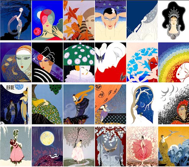 Lot of 24 - ERTE Art Deco Illustrations Postcards (1 of 2)
