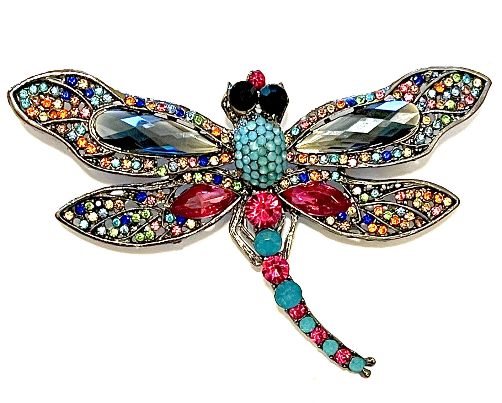 Gorgeous Morkopela Rhinestone Large Dragonfly Brooch (1 of 1)