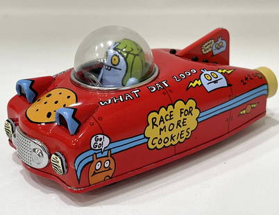 SCHYLLING Toys Futuristic Working Tin Friction Toy Car: Car Works and is in Beautiful Condition â€“ Multiple Photos Posted