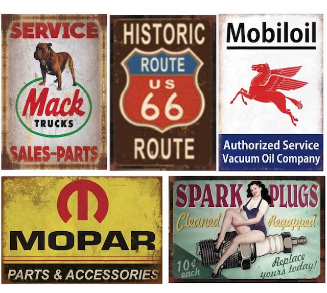 5 Retro Gasoline & Oil Metal Advertising Service Signs (1 of 1)