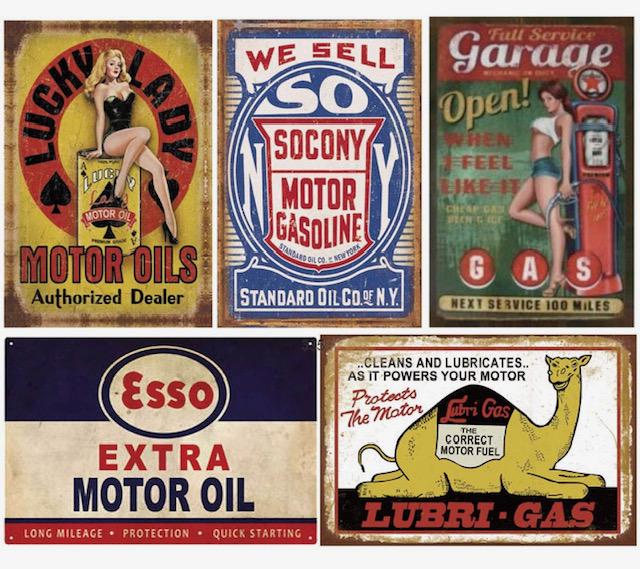 5 Retro Gasoline & Oil Metal Advertising Service Signs (1 of 1)