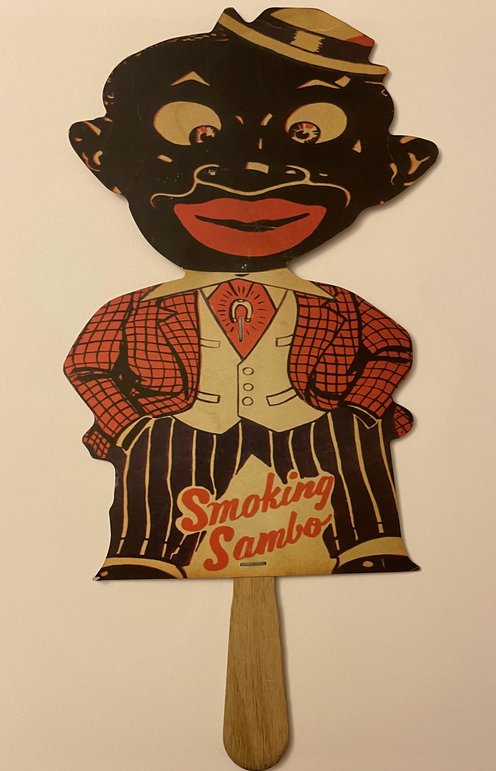 Original Smoking Sambo Tobacco Advertising Fan Sign: Original 2-Sided - Smoking Sambo Tobacco Cigarette Advertising Fan Sign â€“ Must see all Photos â€“ This is an Original and NOT a Reproduction