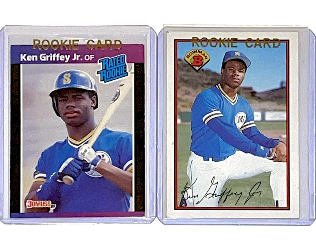 Lot of 2 KEN GRIFFEY Jr. Rookie Baseball Cards (1 of 1)