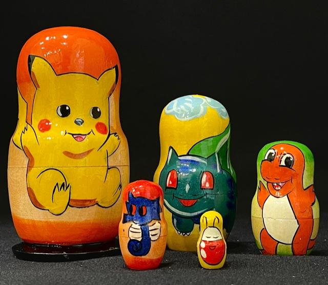Rare POKEMON Russian Matryoshka Nesting Dolls: Multiple Photos Posted