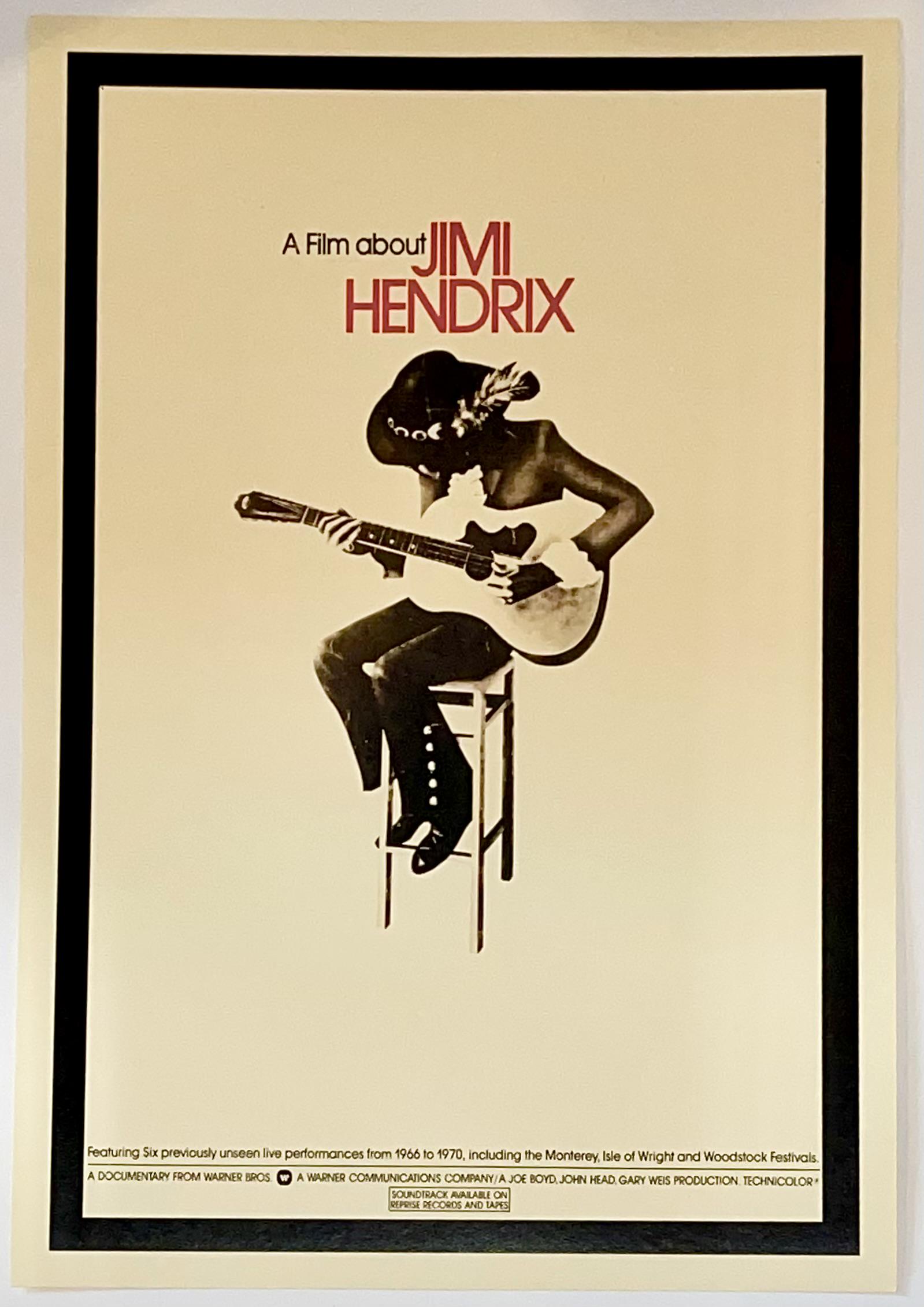Warner Brothers A Film about JIMI HENDRIX Movie Poster: 12 x 18 / Not a Period Original Poster / Sold for Decorative Purposes Only / SOLD AS-IS with NO RETURNS