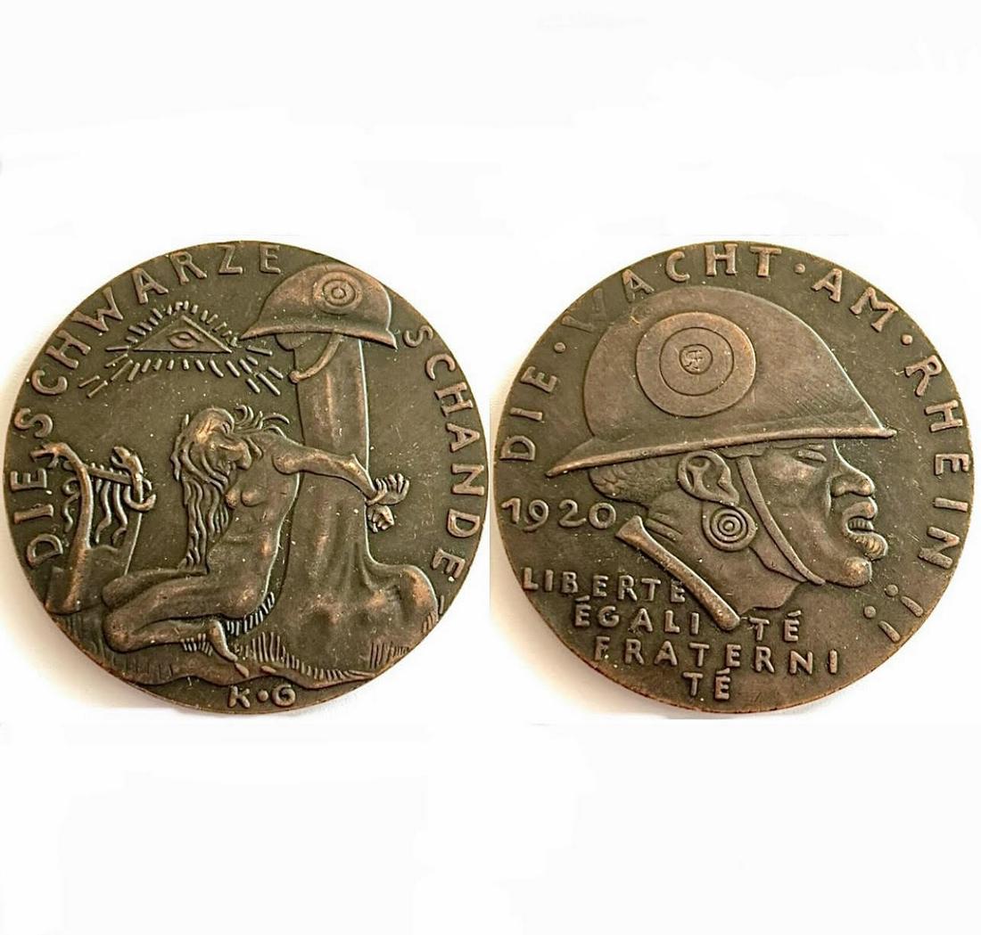 1920 German Discriminatory/Hatred Bronze Medallion (1 of 1)