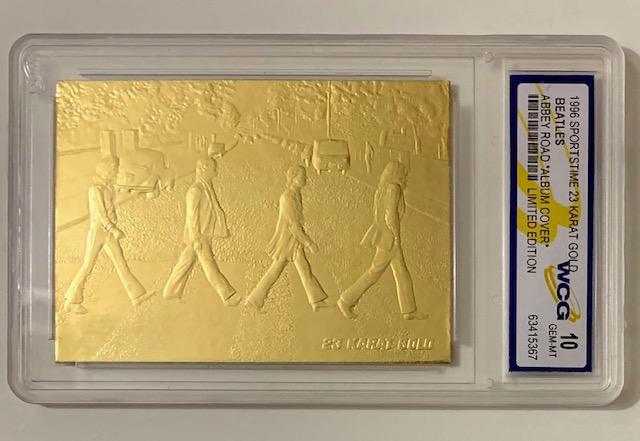 23k Gold Foil The BEATLES Embossed Album Cover Card: ABBEY ROAD Album Cover - Limited Edition - Gem Mint 10 - See all Photos