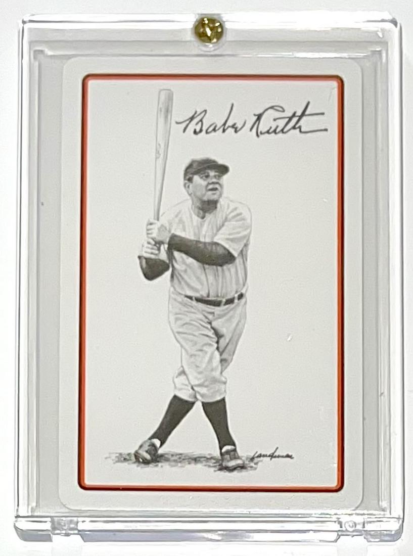 VTG Rare BABE RUTH Facs Signed Baseball Playing Card (1 of 1)
