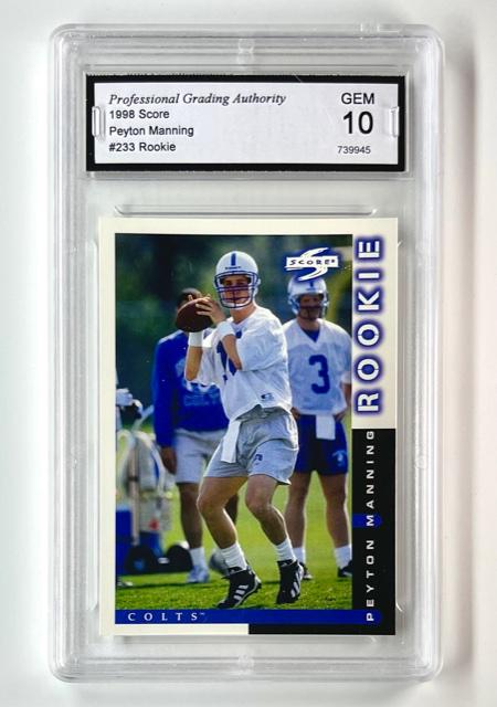 Gem Mint 10 PEYTON MANNING Rookie Football Card (1 of 1)